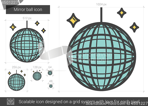 Image of Mirror ball line icon.