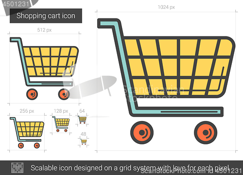 Image of Shopping cart line icon.