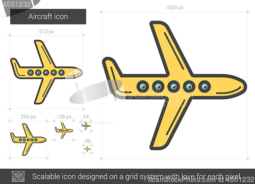 Image of Aircraft line icon.