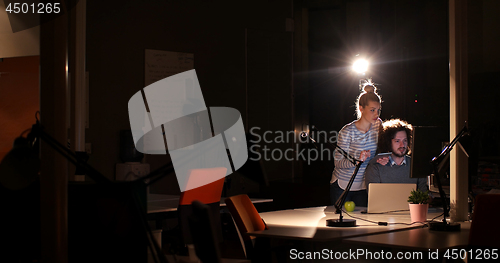 Image of young designers in the night office