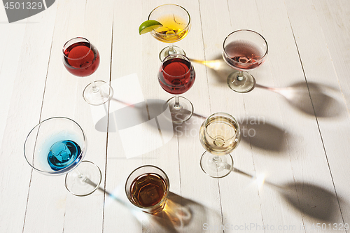 Image of The rose exotic cocktails and fruits