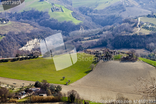Image of Spring forest and meadows landscape in Italy.