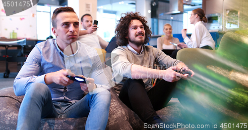 Image of Office Workers Playing computer games