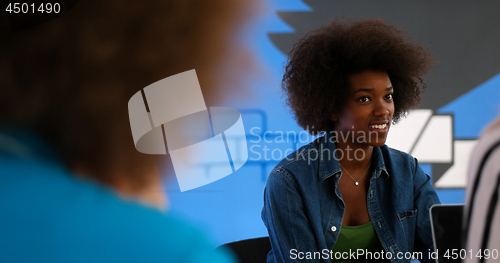 Image of Multiethnic startup business team on meeting