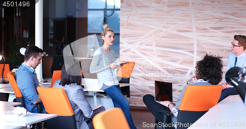 Image of Startup Business Team At A Meeting at modern office building