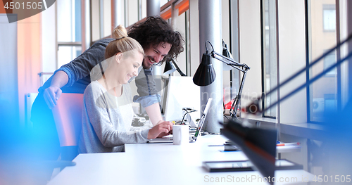 Image of Business People Working With laptop in office