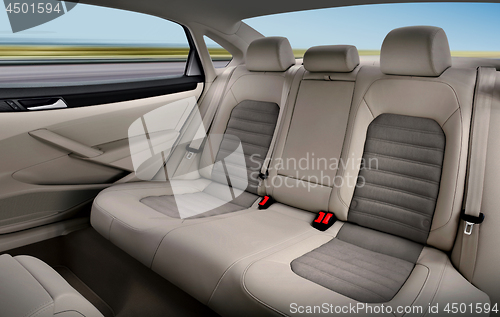 Image of back passenger seats of car 