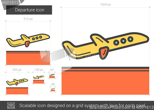 Image of Departure line icon.