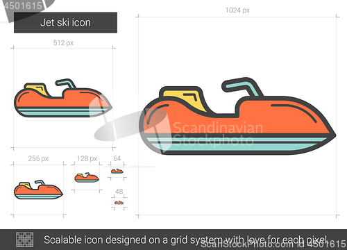 Image of Jet ski line icon.