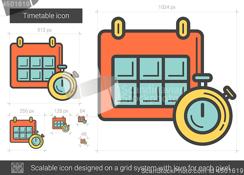 Image of Timetable line icon.