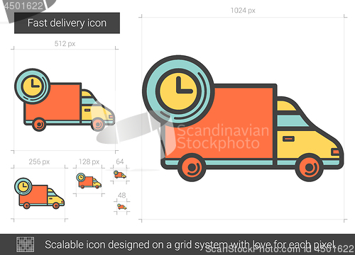 Image of Fast delivery line icon.
