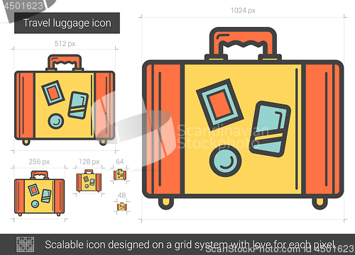 Image of Travel luggage line icon.