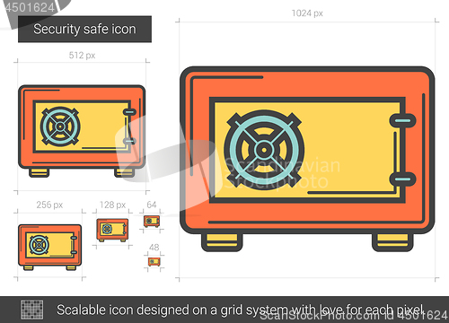 Image of Security safe line icon.