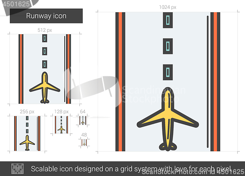 Image of Runway line icon.