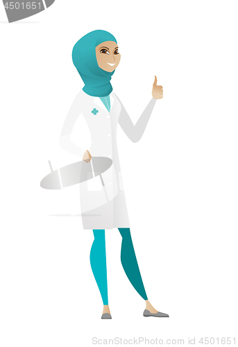 Image of Doctor giving thumb up vector illustration.