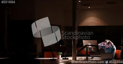 Image of businessman relaxing at the desk