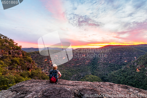 Image of Woman in the mountain wilderness