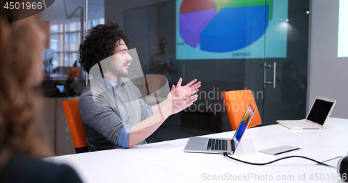 Image of Startup Business Team At A Meeting at modern office building
