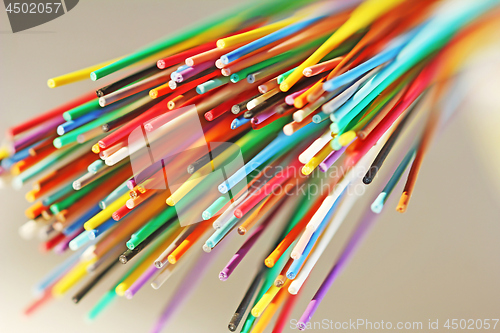Image of Fiber optical network cable close up