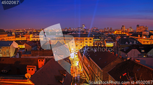 Image of Zagreb at night Panoramic view of  city