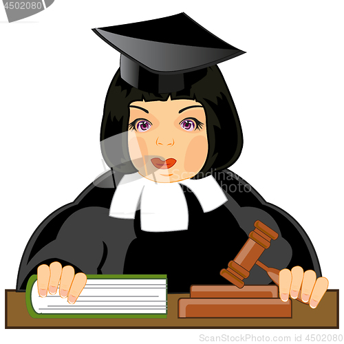 Image of Vector illustration of the woman to judges convicting