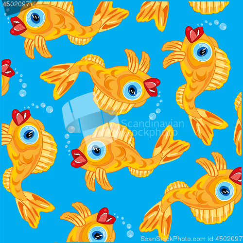 Image of Vector illustration yellow decorative fish pattern.Vector illustration