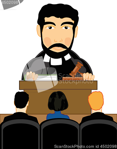 Image of Vector illustration men to judges in courtroom