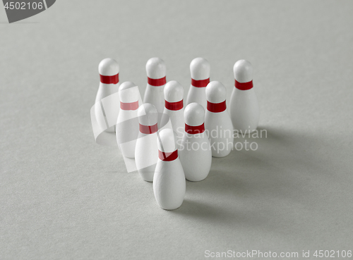 Image of bowling pins triangle