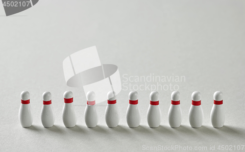 Image of bowling pins line