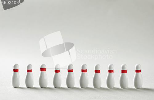 Image of bowling pins line