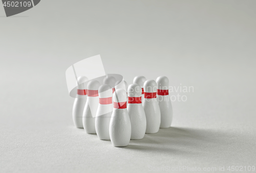 Image of bowling pins triangle