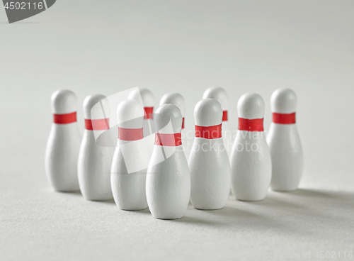 Image of bowling pins triangle