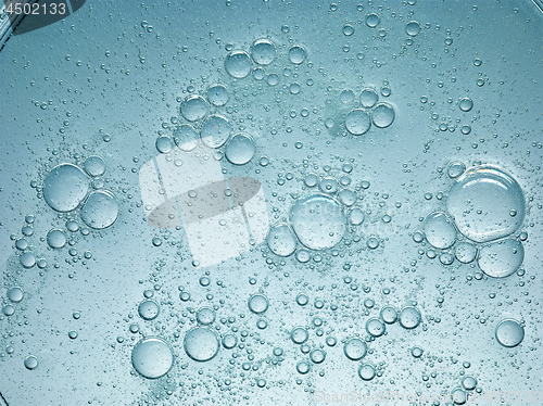 Image of cosmetic liquid with bubbles