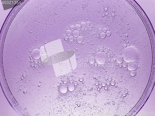 Image of cosmetic liquid with bubbles