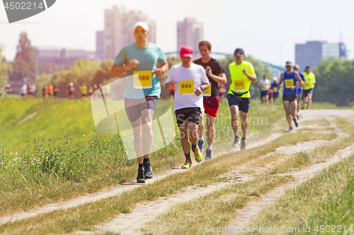 Image of A lot of people on Marathon running in nature