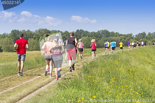 Image of A lot of people on Marathon running in nature