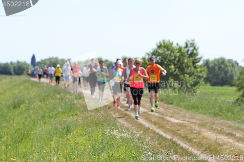 Image of A lot of people on Marathon running in nature