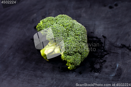 Image of Fresh green wet broccoli.