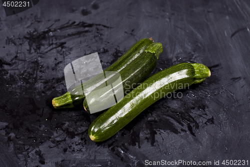 Image of Fresh green organic zucchini.