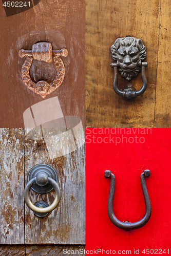 Image of Ancient italian door knockers and handles