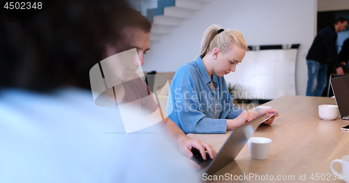 Image of Startup Business Team At A Meeting at modern office building