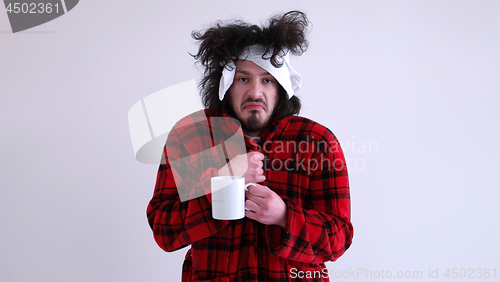 Image of Man with flu and fever