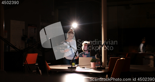 Image of young designers in the night office