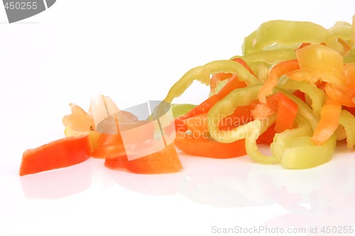 Image of pepper slices isolated