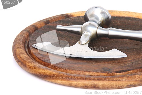 Image of kitchen board and tenderizer