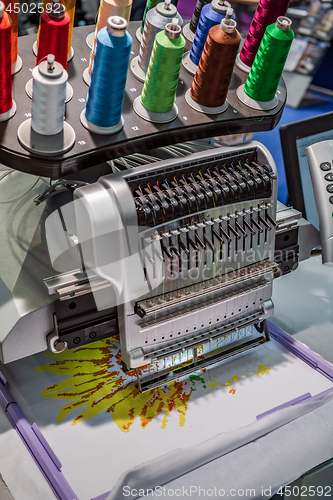 Image of Automatic industrial sewing machine for stitch by digital patter