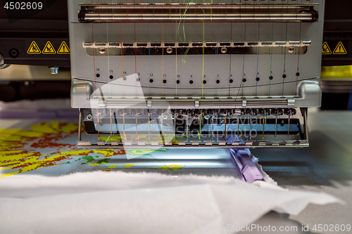 Image of Automatic industrial sewing machine for stitch by digital patter