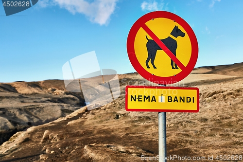 Image of Dogs forbidden without leash in Iceland