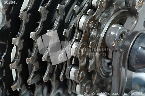 Image of Gear set of a bicycle
