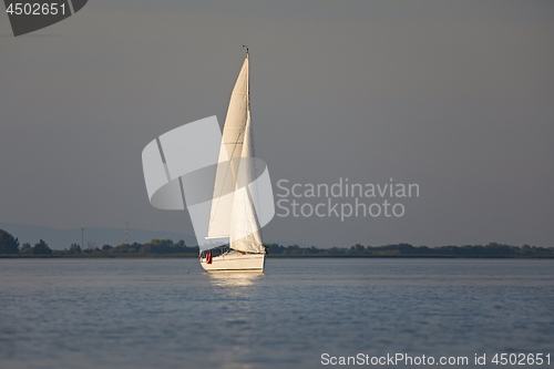 Image of Sailing boat in dusk light